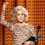 Jane Fonda accepting SAG lifetime achievement award